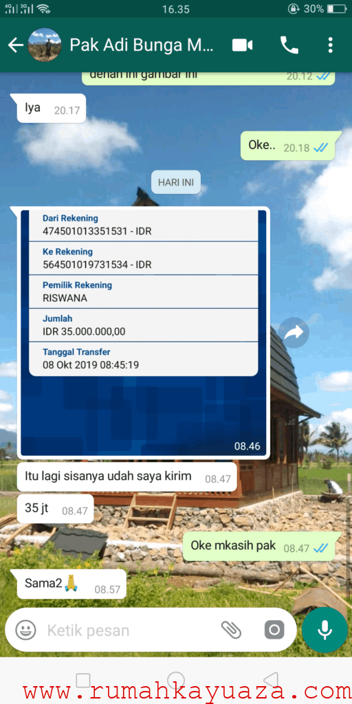 Screenshot 2019 10 08 16 35 12 90 512x1024 - Testimoni Pemesanan Rumah Kayu Bongkar Pasang